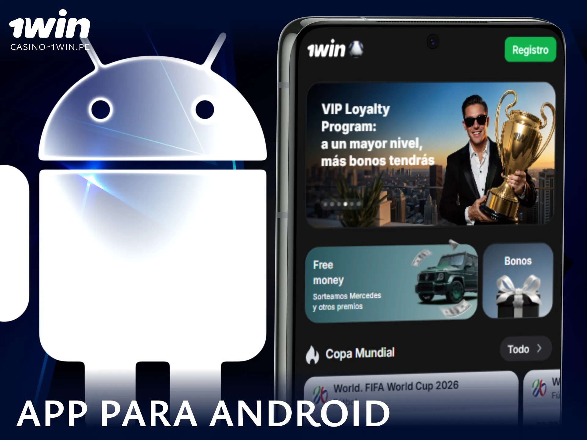 Obtén el archivo APK oficial para instalar la aplicación de 1win en tu smartphone Android.