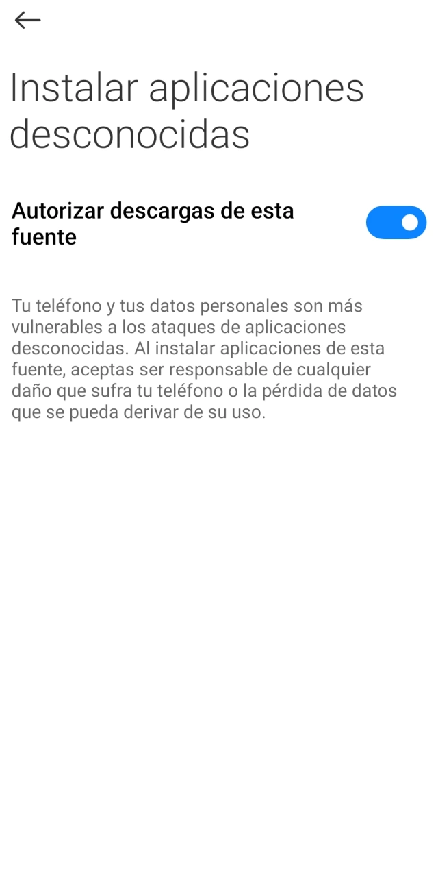 Habilita los permisos para instalar aplicaciones de fuentes desconocidas en la configuración de seguridad de tu Android.