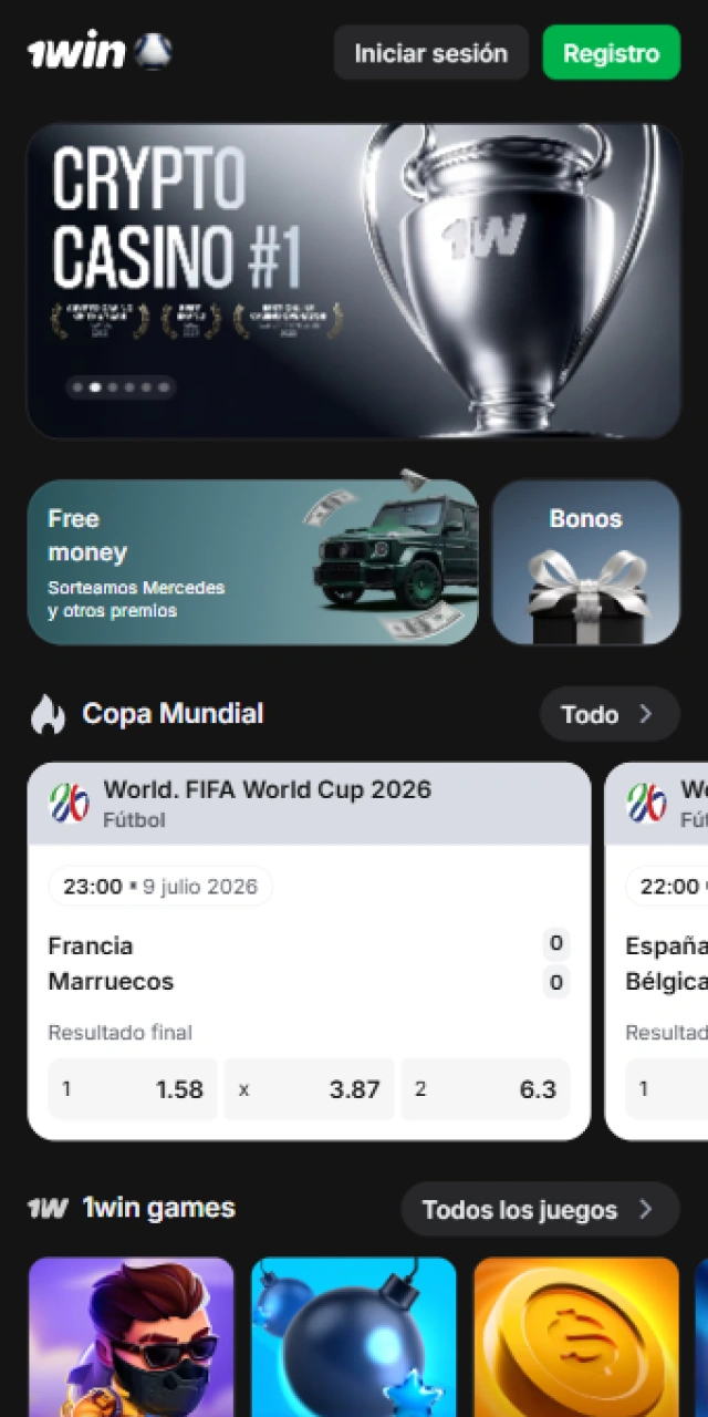 Presiona el botón de descarga en el sitio oficial para ser redirigido a la aplicación de 1win para iOS.