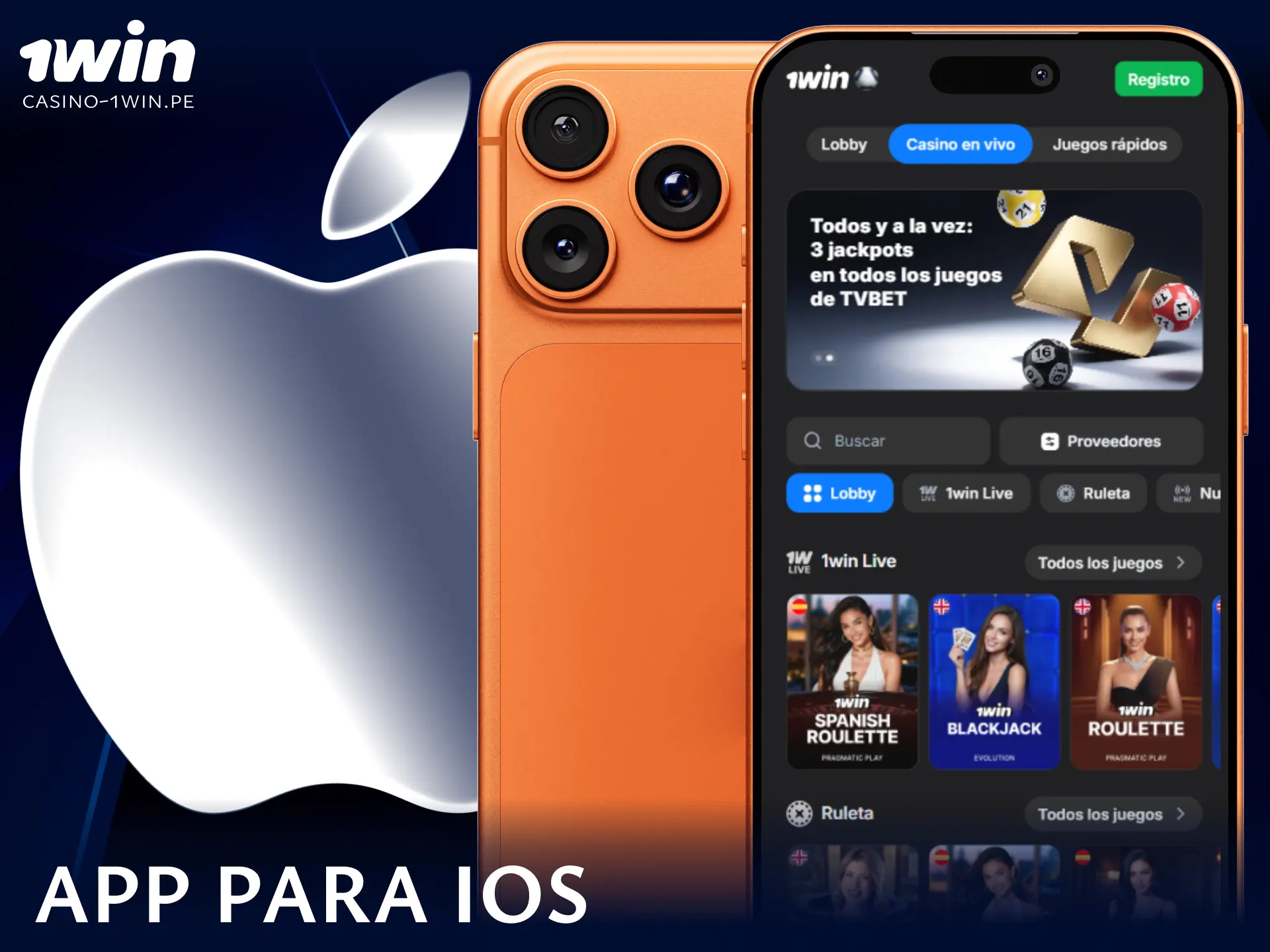 Instala la aplicación de 1win diseñada exclusivamente para tus dispositivos Apple como iPhone e iPad.