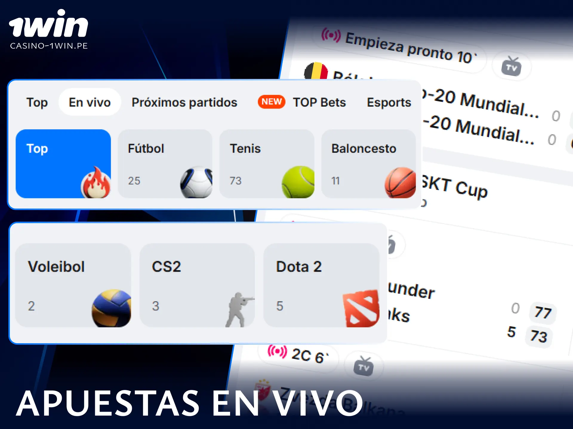 Realiza apuestas en vivo en tiempo real en tus eventos deportivos favoritos con 1win.