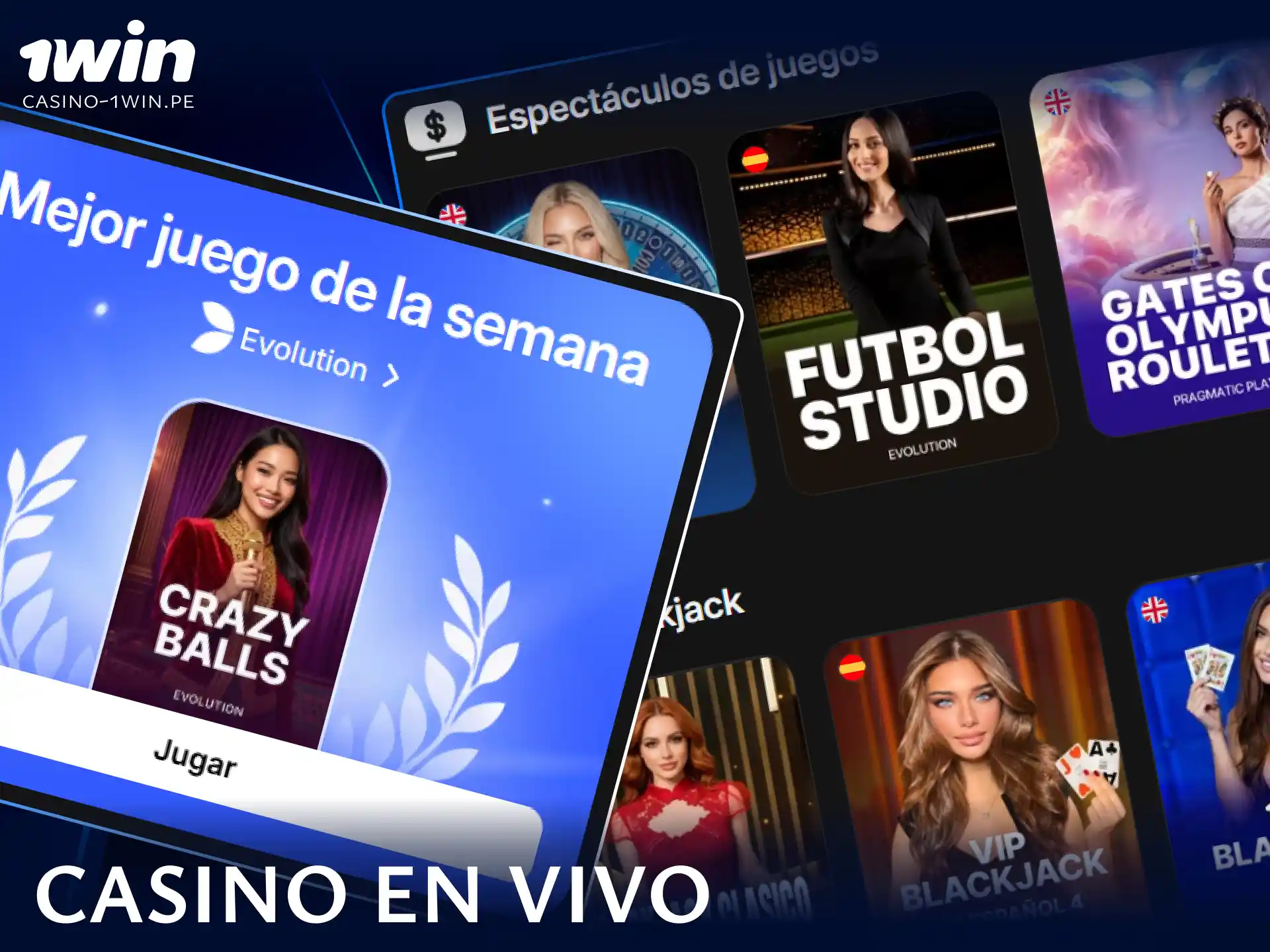 Juega con crupieres reales en directo en la sección de casino en vivo de 1win.