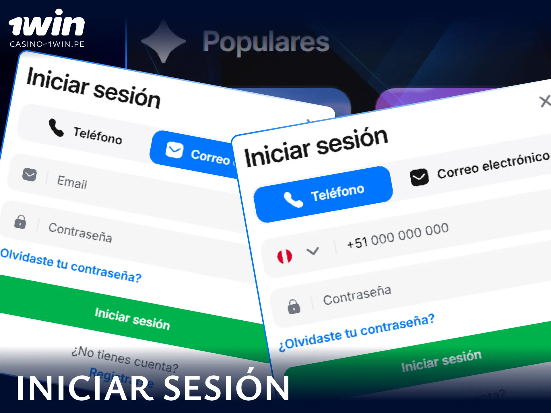Accede de forma segura al formulario para iniciar sesión en tu cuenta de usuario de 1win.