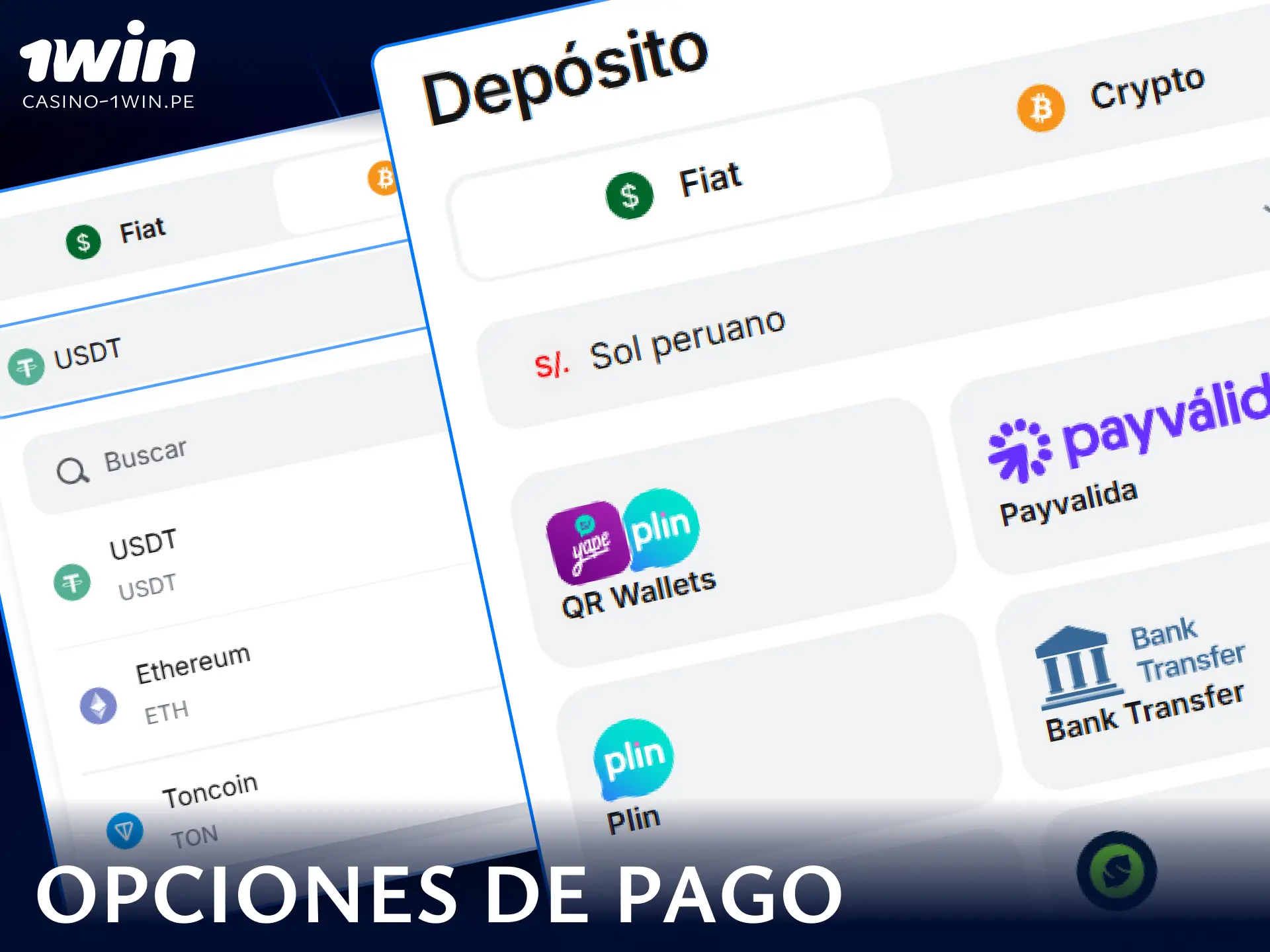Revisa los métodos de pago seguros y convenientes para depósitos y retiros en 1win Perú.
