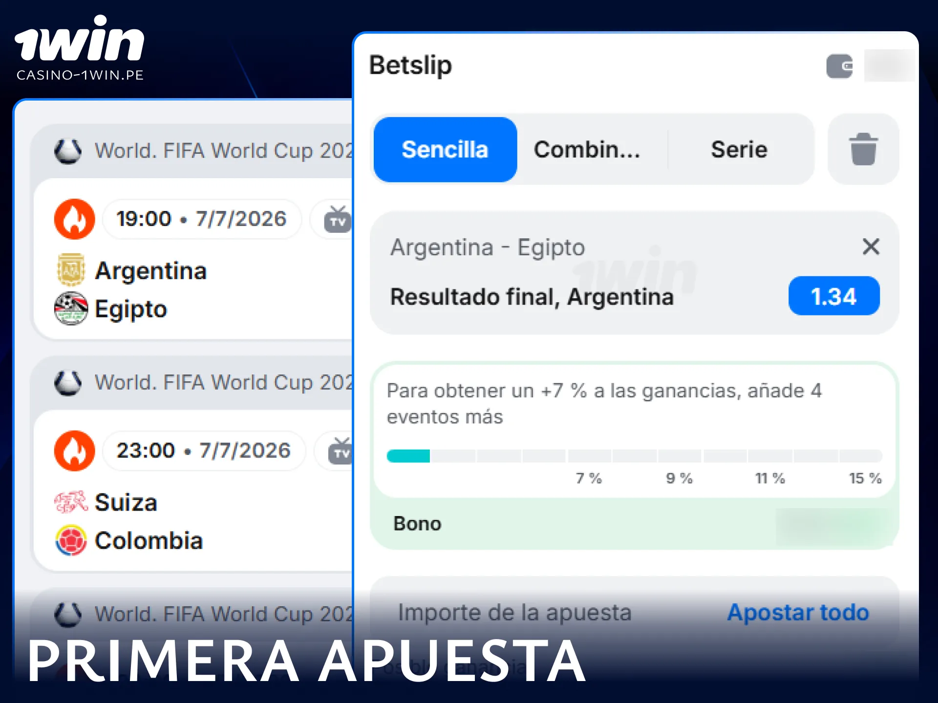 Sigue esta guía sencilla para realizar tu primera apuesta deportiva en 1win Perú.