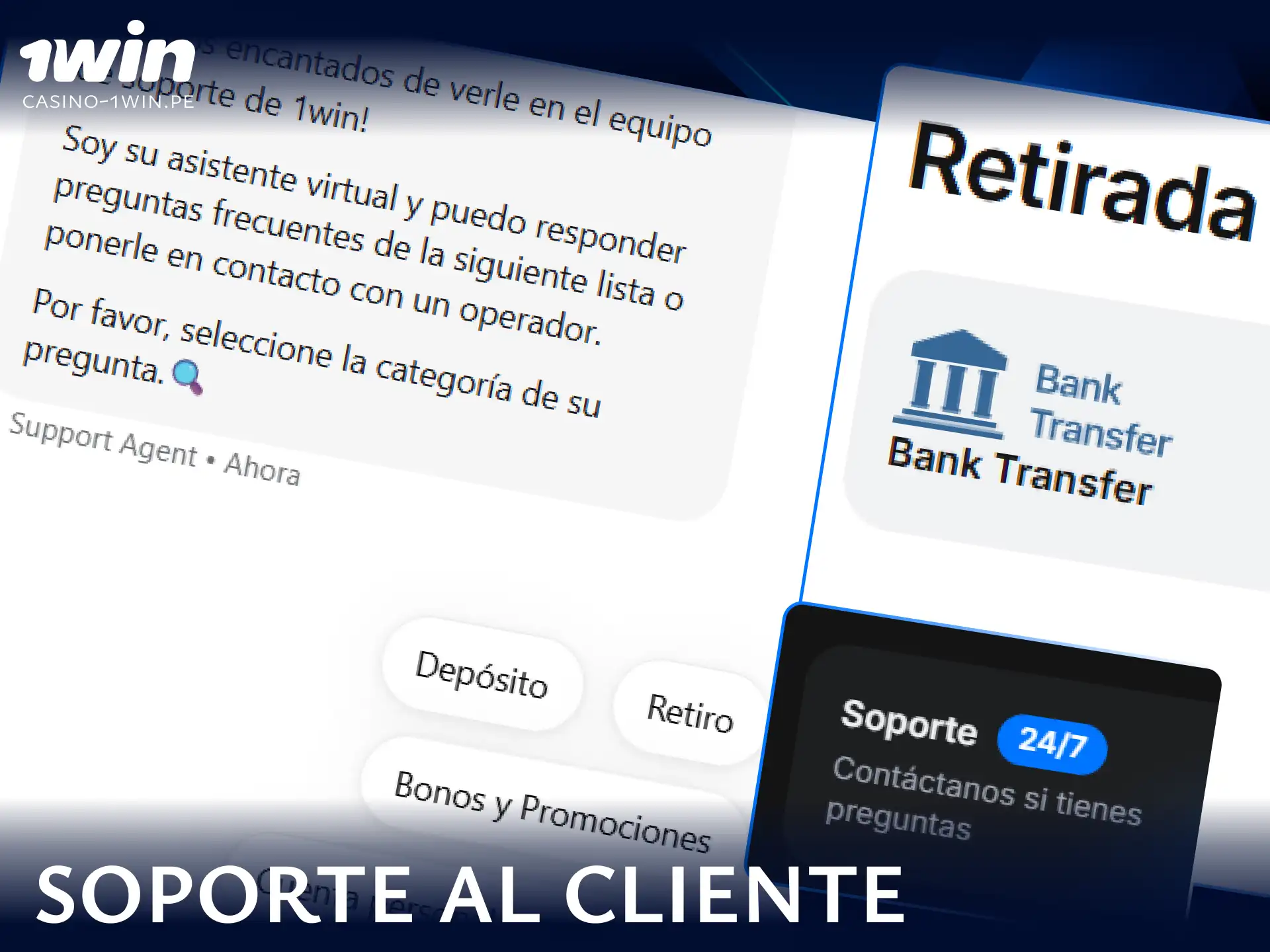 Comunícate con el servicio de soporte al cliente de 1win Perú para resolver cualquier duda o inconveniente con tus transacciones bancarias.